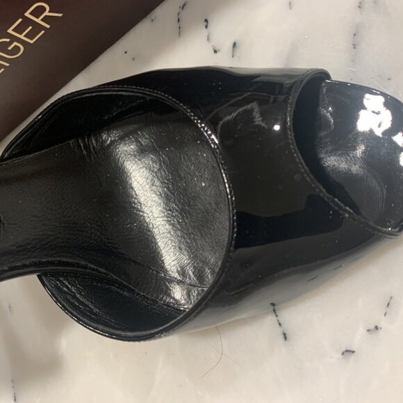 Vintage Kurt Geiger Black Patent Peep Toe Heels - 4" High - Picture 8 of 8